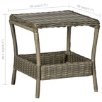 Set muebles de jardín 2 piezas y cojines ratán sintético marrón