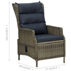Set muebles de jardín 2 piezas y cojines ratán sintético marrón