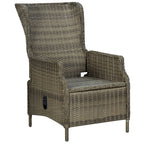 Set muebles de jardín 2 piezas y cojines ratán sintético marrón