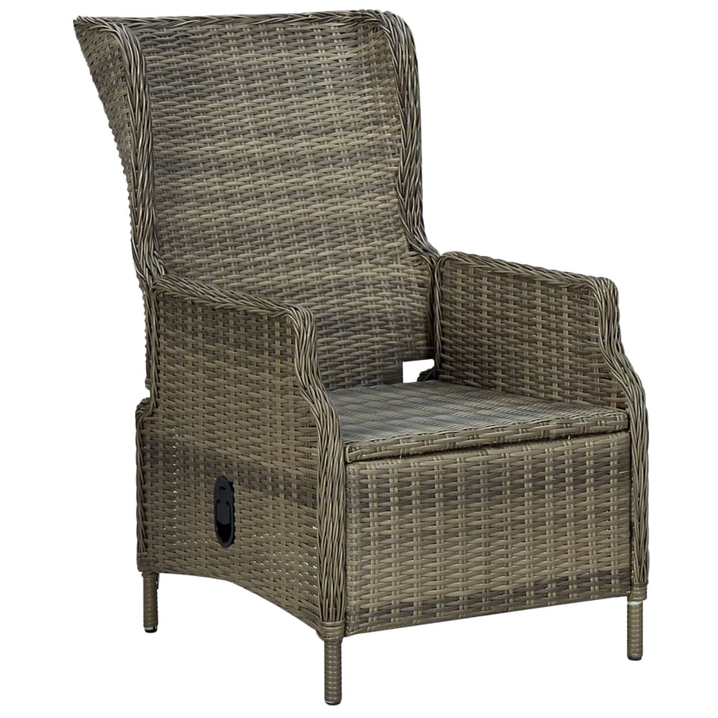 Set muebles de jardín 2 piezas y cojines ratán sintético marrón