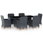 Juego de comedor de jardín de 5 piezas blanco