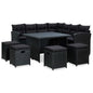 Set de muebles de jardín 6 pzas y cojines ratán sintético gris