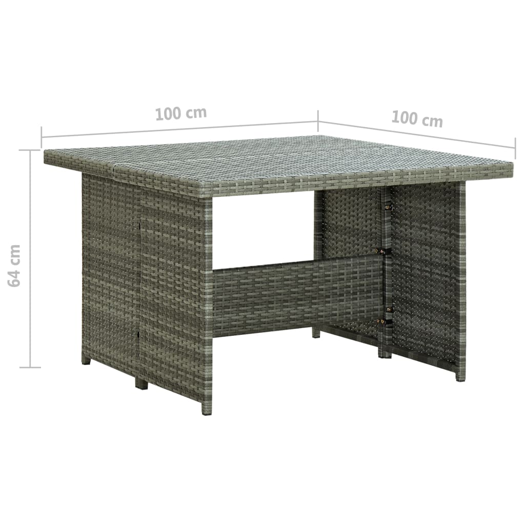 Set de muebles de jardín 6 pzas y cojines ratán sintético gris