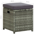 Set de muebles de jardín 6 pzas y cojines ratán sintético gris