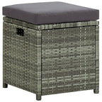 Set de muebles de jardín 6 pzas y cojines ratán sintético gris