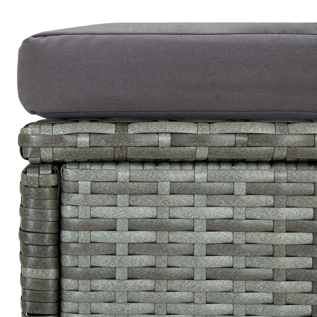 Set de muebles de jardín 6 pzas y cojines ratán sintético gris