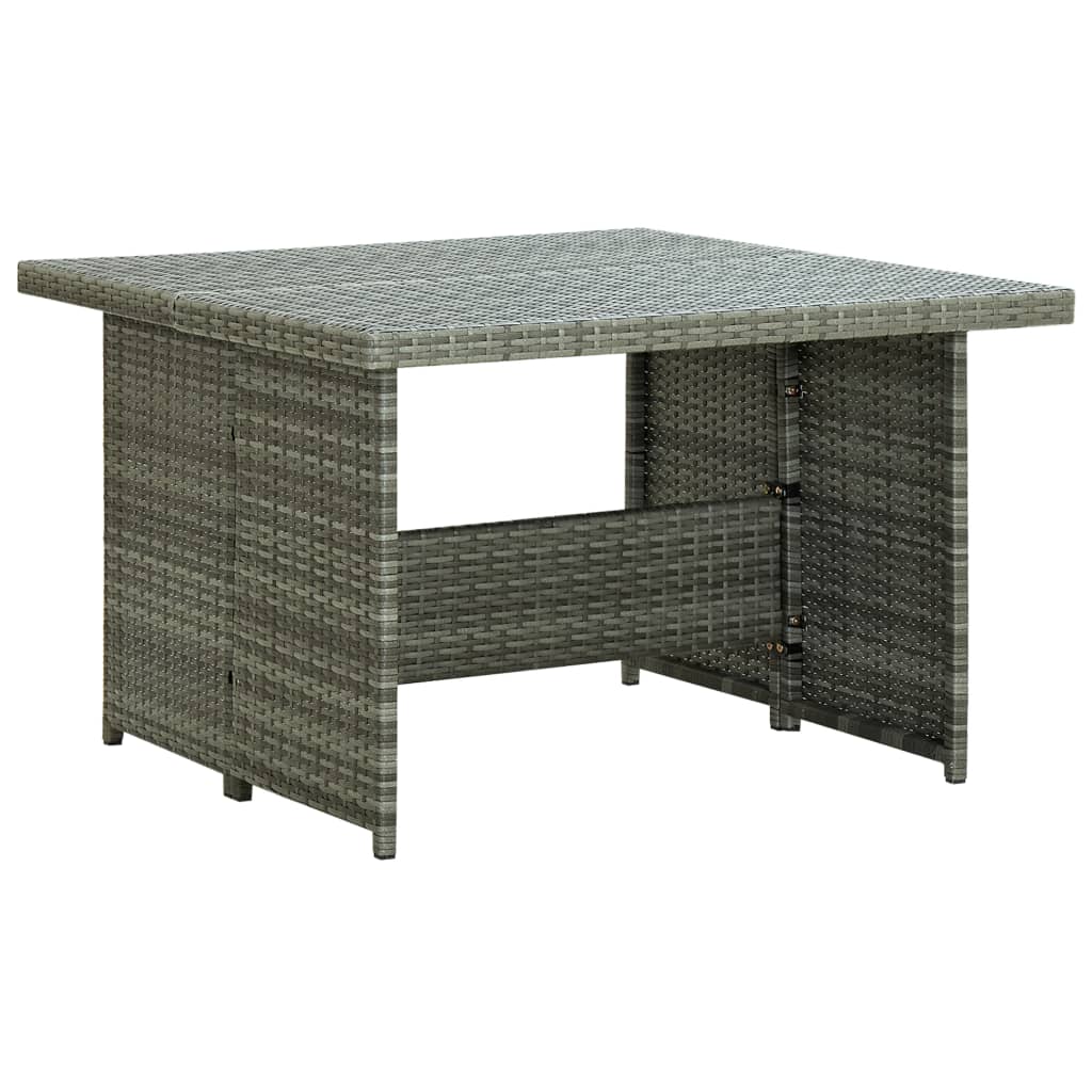 Set de muebles de jardín 6 pzas y cojines ratán sintético gris