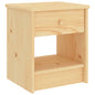 Mesita de noche madera maciza de mango blanco 35x30x40 cm