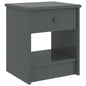 Mesita de noche madera maciza de mango blanco 35x30x40 cm