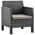 Silla de jardín con cojín antracita 63x65x76 cm ratán PP