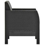 Silla de jardín con cojín antracita 63x65x76 cm ratán PP