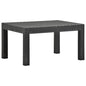 Mesa de jardim PP vime cinzento antracite 58x58x41 cm