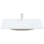 Lavabo empotrado con grifo cerámica blanco 101x39x18 cm