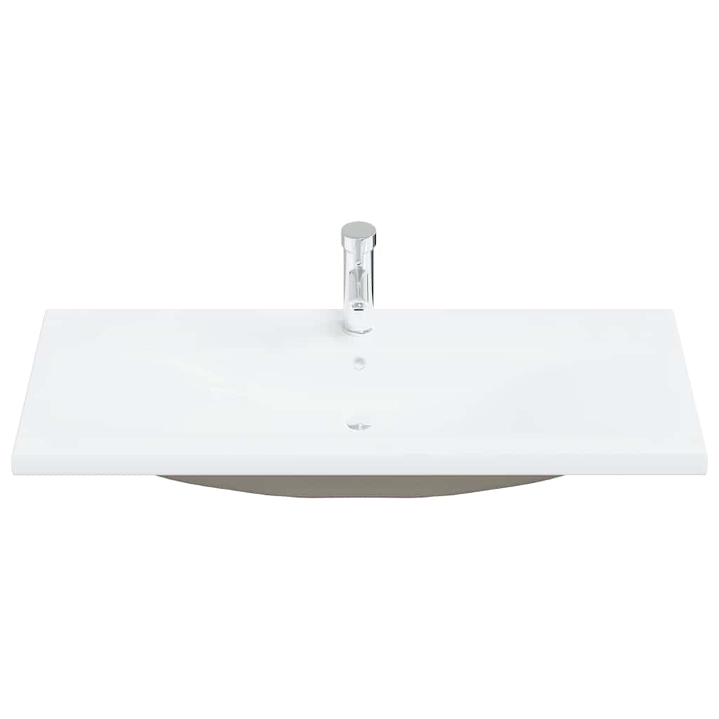 Lavabo empotrado con grifo cerámica blanco 101x39x18 cm
