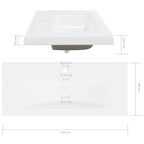 Lavabo empotrado con grifo cerámica blanco 101x39x18 cm