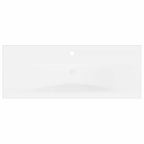 Lavabo empotrado con grifo cerámica blanco 101x39x18 cm