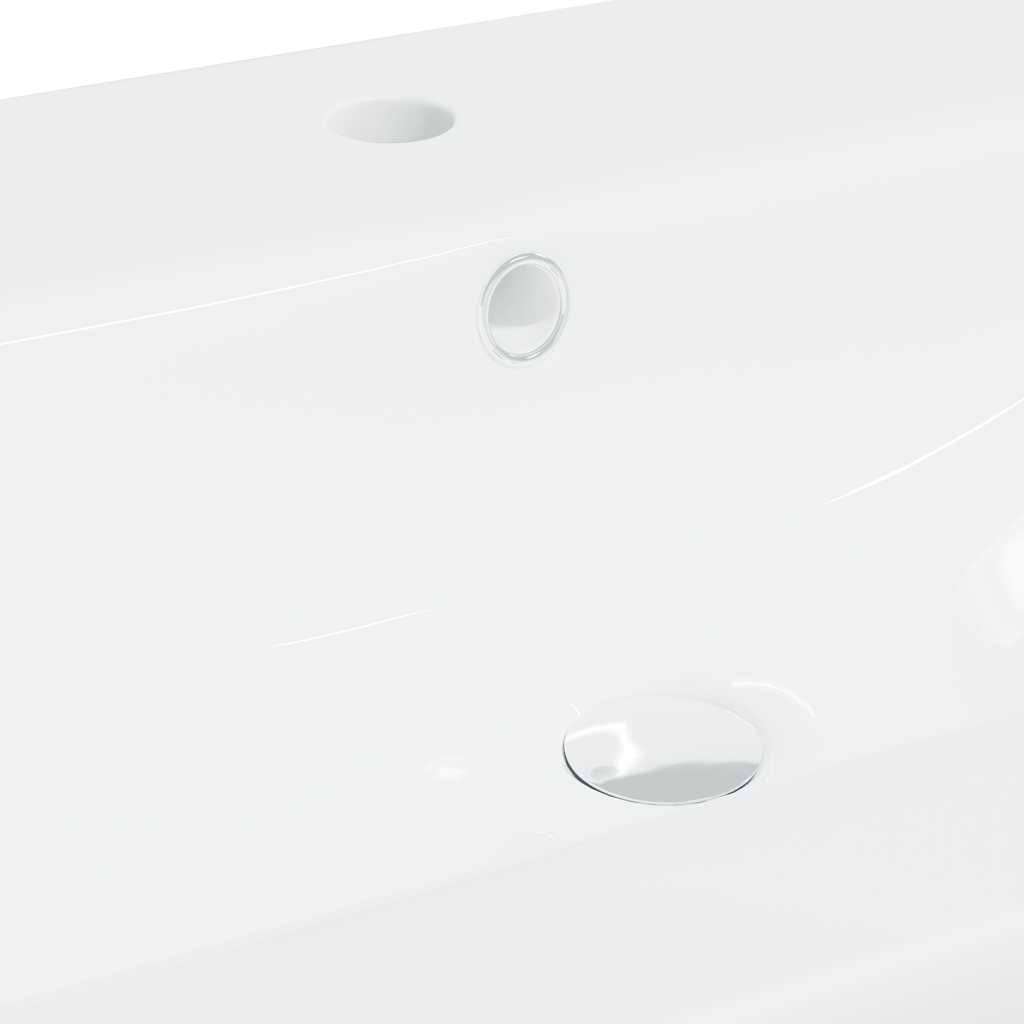 Lavabo empotrado con grifo cerámica blanco 101x39x18 cm