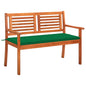 Banco de jardín 2 plazas madera eucalipto gris y cojín 120 cm