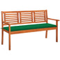 Banco de jardín 2 plazas madera eucalipto gris y cojín 120 cm