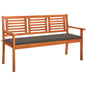 Banco de jardín 2 plazas madera eucalipto gris y cojín 120 cm