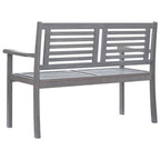 Banco de jardín 2 plazas madera eucalipto gris y cojín 120 cm