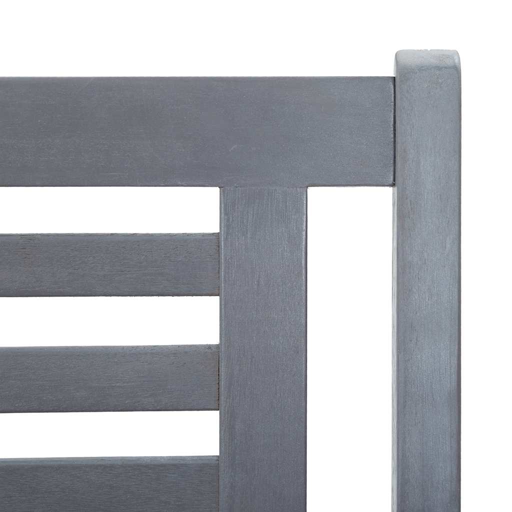 2-seater eucalyptus wood garden bench, grey, with 120 cm cushion