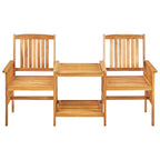Sillas y mesa de té de jardín con cojines madera maciza acacia