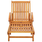 Tumbona de jardín con cojín madera maciza de acacia