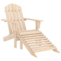 Silla jardín Adirondack con otomana madera maciza abeto naranja