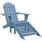Silla jardín Adirondack con otomana madera maciza abeto naranja