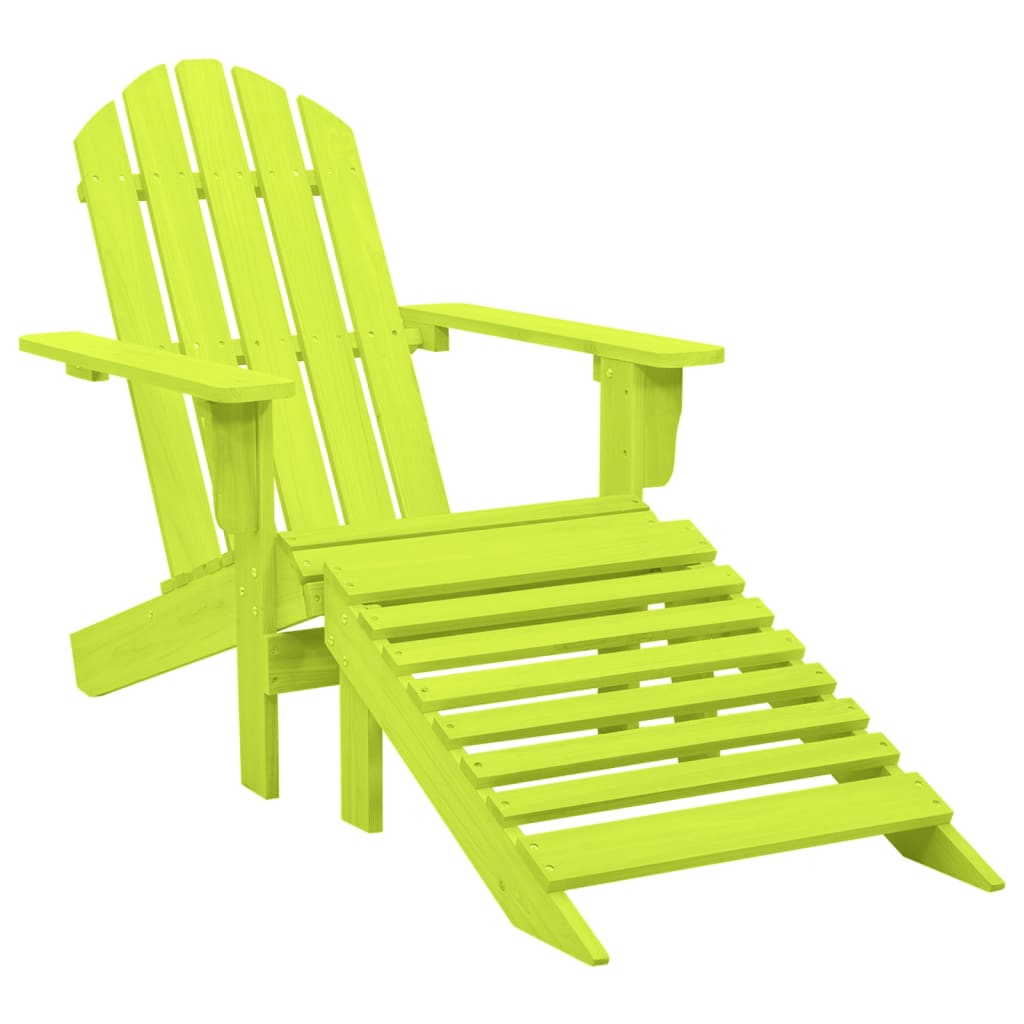 Silla jardín Adirondack con otomana madera maciza abeto naranja