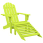 Silla jardín Adirondack con otomana madera maciza abeto naranja