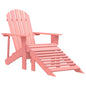 Silla jardín Adirondack con otomana madera maciza abeto naranja