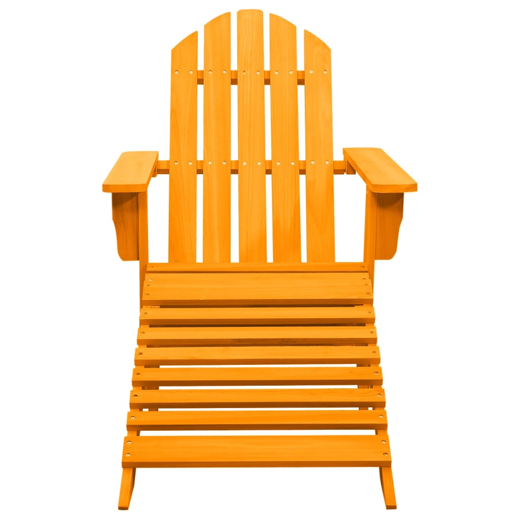 Silla jardín Adirondack con otomana madera maciza abeto naranja
