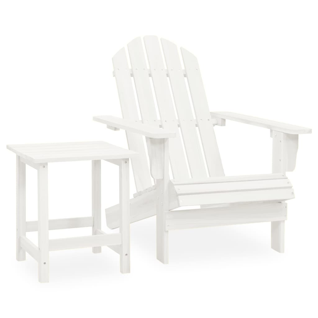 Cadeira de jardim Adirondack com pufe e mesa em abeto-vermelho maciço