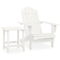 Silla Adirondack de jardín con otomana y mesa macizo abeto rosa