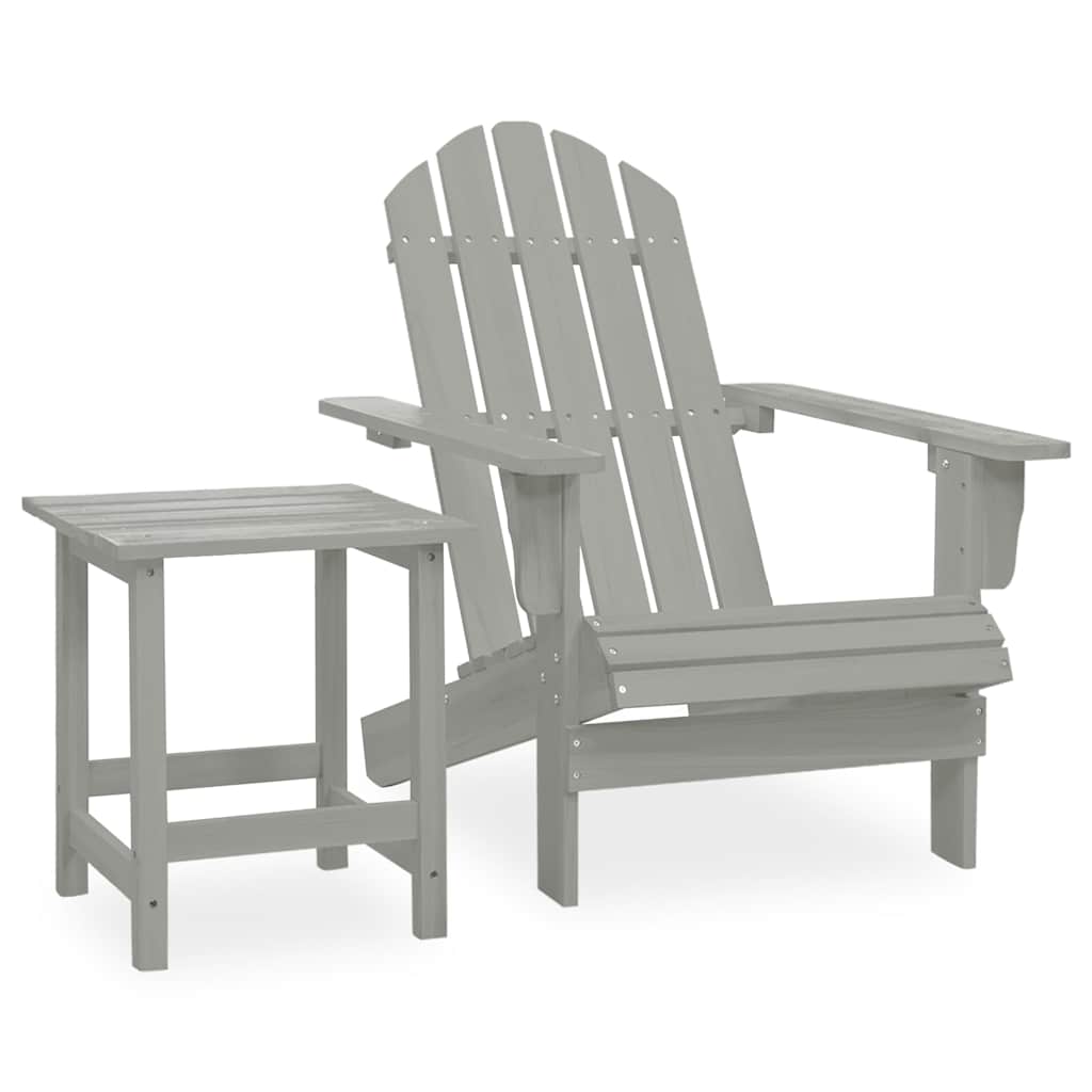 Cadeira de jardim Adirondack com pufe e mesa em abeto-vermelho maciço