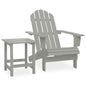 Silla Adirondack de jardín con otomana y mesa macizo abeto rosa