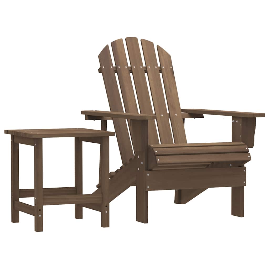 Cadeira de jardim Adirondack com pufe e mesa em abeto-vermelho maciço