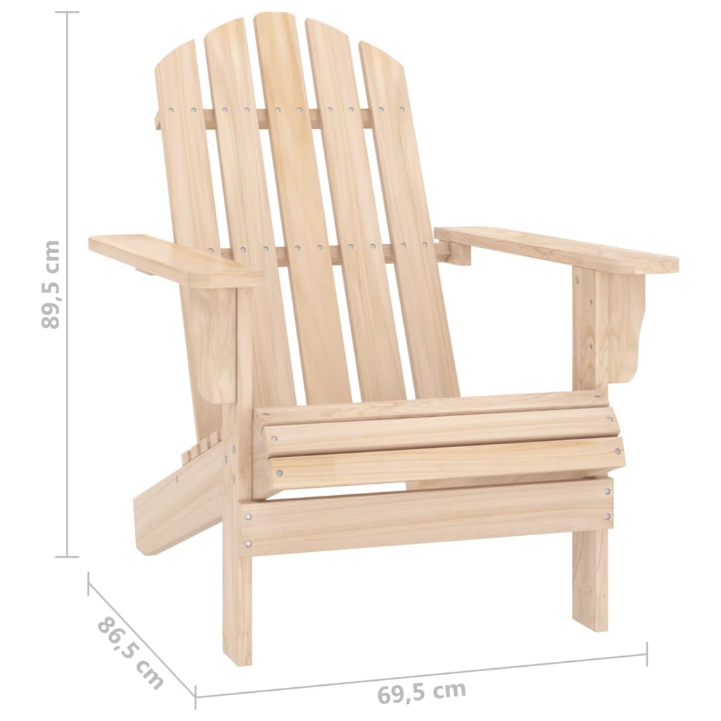 Silla Adirondack de jardín con otomana y mesa macizo abeto rosa