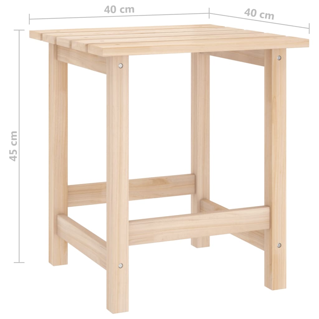 Silla Adirondack de jardín con otomana y mesa macizo abeto rosa