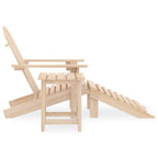 Silla Adirondack de jardín con otomana y mesa macizo abeto rosa