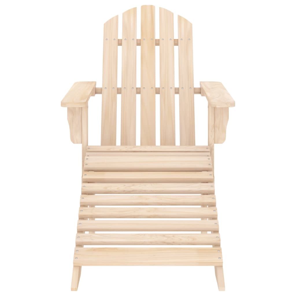 Silla Adirondack de jardín con otomana y mesa macizo abeto rosa
