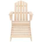 Silla Adirondack de jardín con otomana y mesa macizo abeto rosa