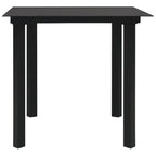 Set de comedor de jardín de 3 piezas vidrio y acero negro