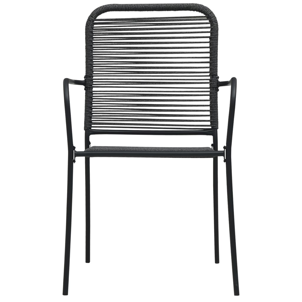 Set de comedor de jardín de 3 piezas vidrio y acero negro
