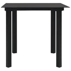 Set de comedor de jardín de 5 piezas vidrio y acero negro