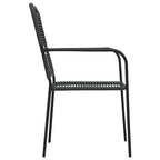 Set de comedor de jardín de 5 piezas vidrio y acero negro
