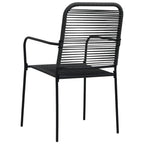 Set de comedor de jardín de 5 piezas vidrio y acero negro