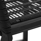 Juego de comedor de jardín 3 piezas ratán PVC negro